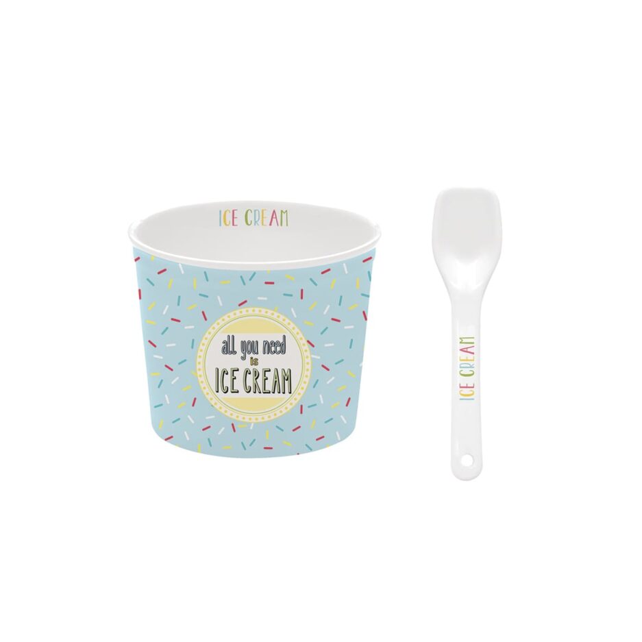Ice cream bowl with spoon ONFLEEK 03