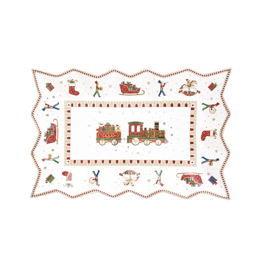 Porcelain serving platter 35x23 cm in color box POLAR EXPRESS