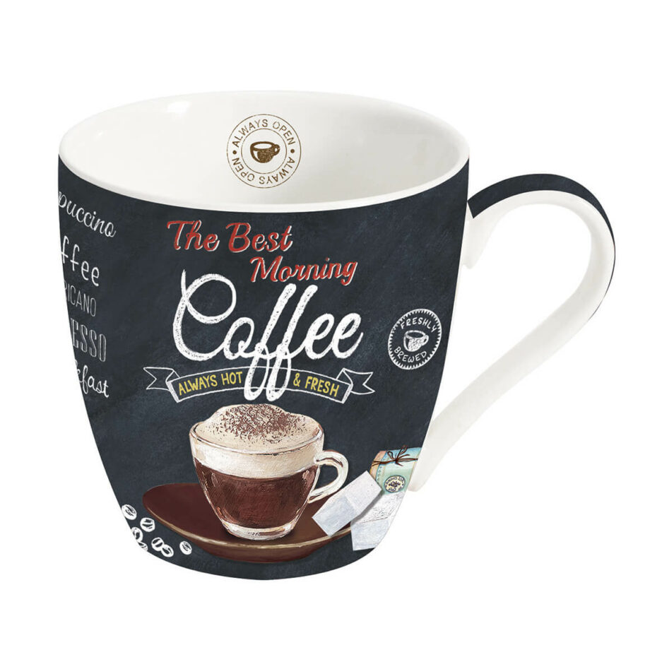 Porcelain Mug 350 ml IT'S COFFEE TIME BROWN