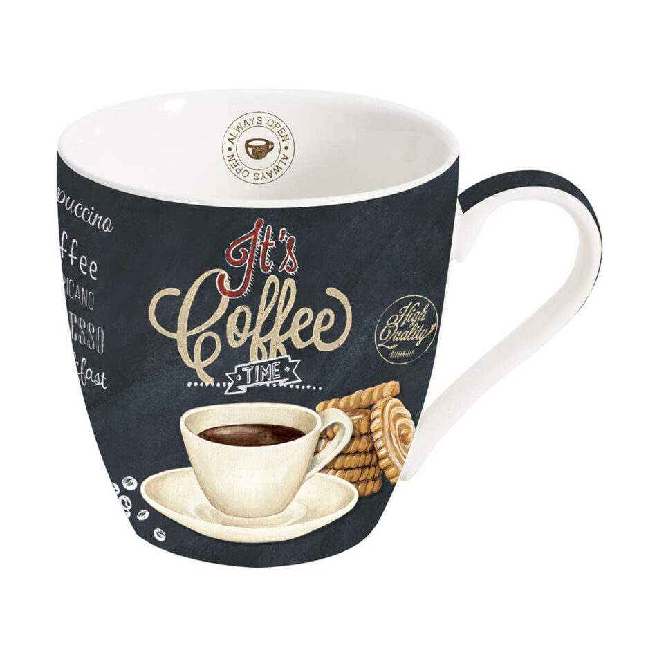 Porcelain Mug 350 ml IT'S COFFEE TIME WHITE