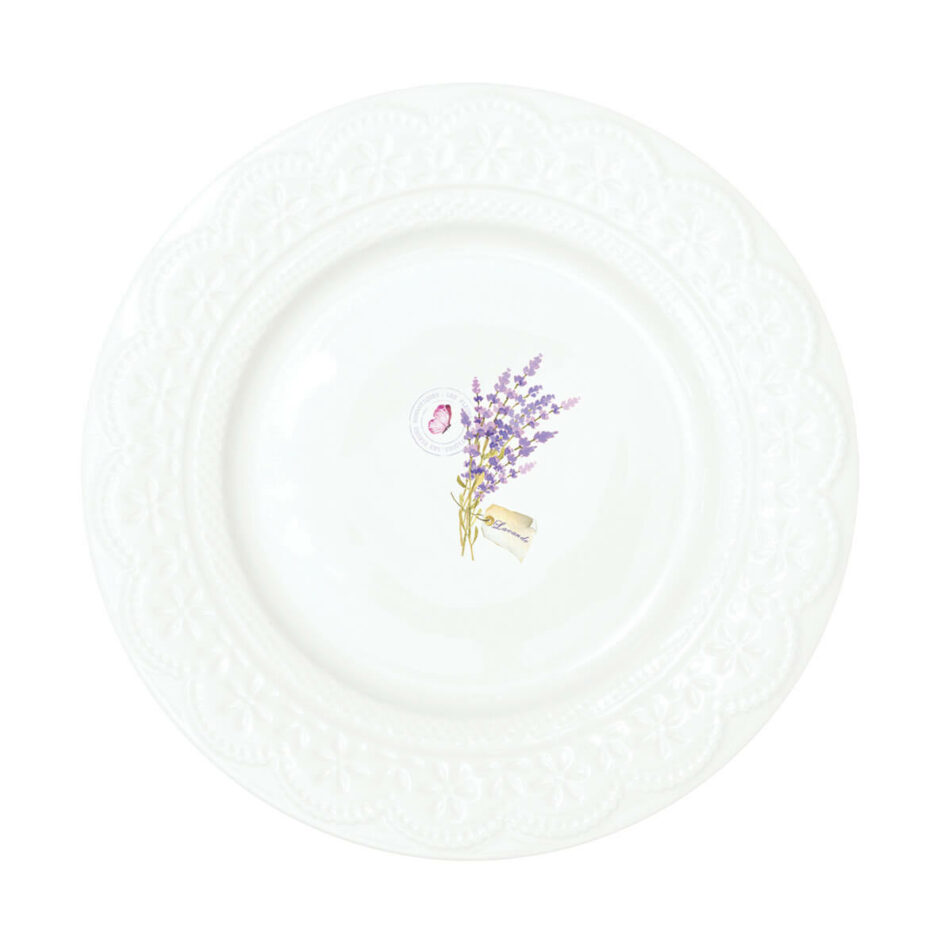 Ensemble de 4 assiettes àdessert en porcelaine dans une boîte de 19 cm En LAVANDE