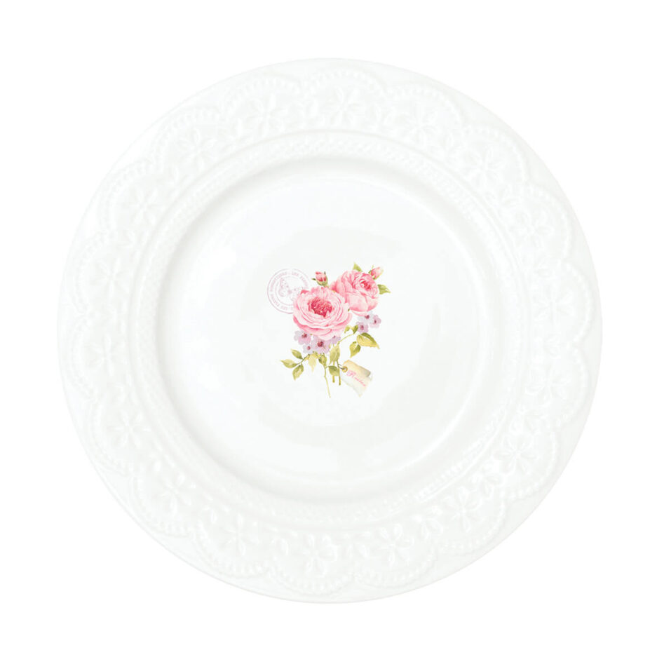 Ensemble de 4 assiettes àdessert en porcelaine dans une boîte de 19 cm En ROSES
