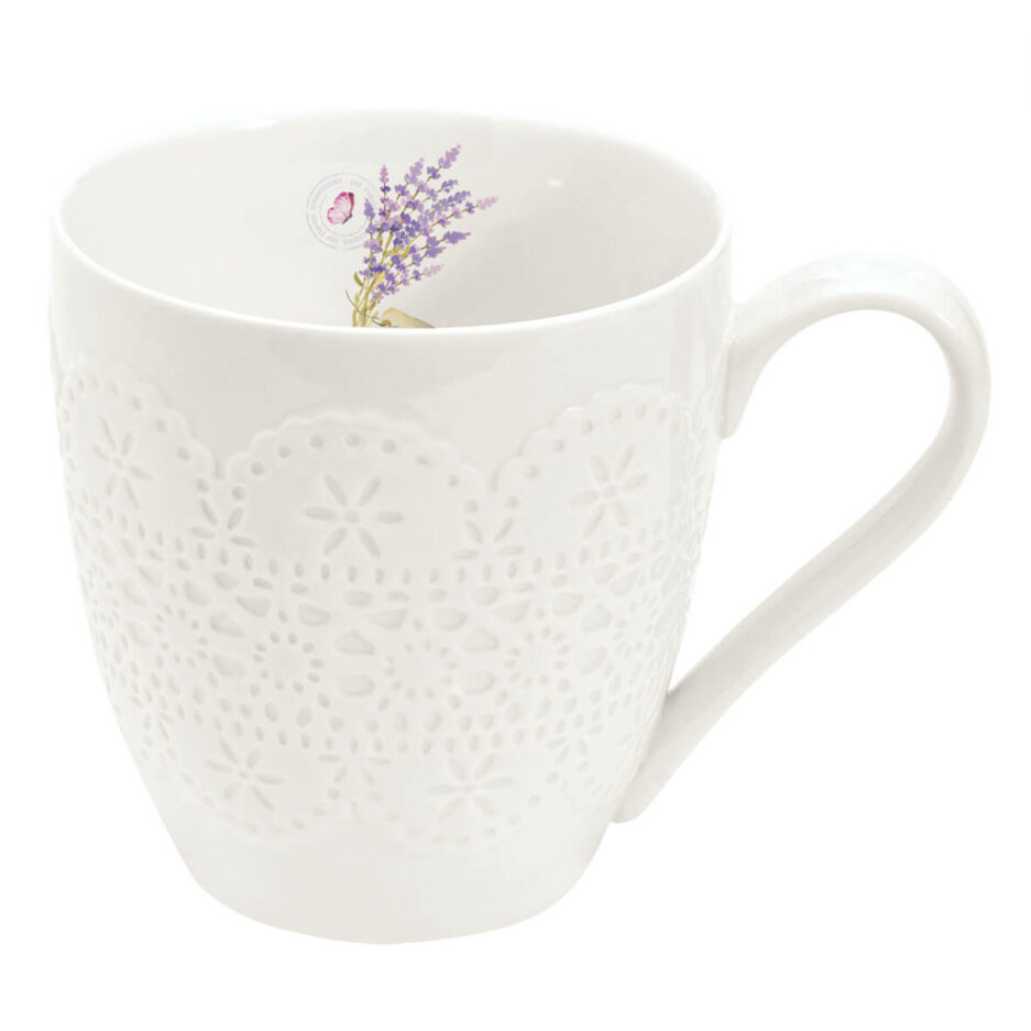 Tasse individuelle en porcelaine 350 ml dans une boîte LAVANDE
