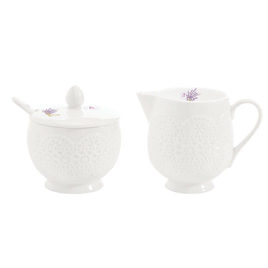 Ensemble pot à lait et sucrier en porcelaine 150 ml + 150 ml LAVANDE