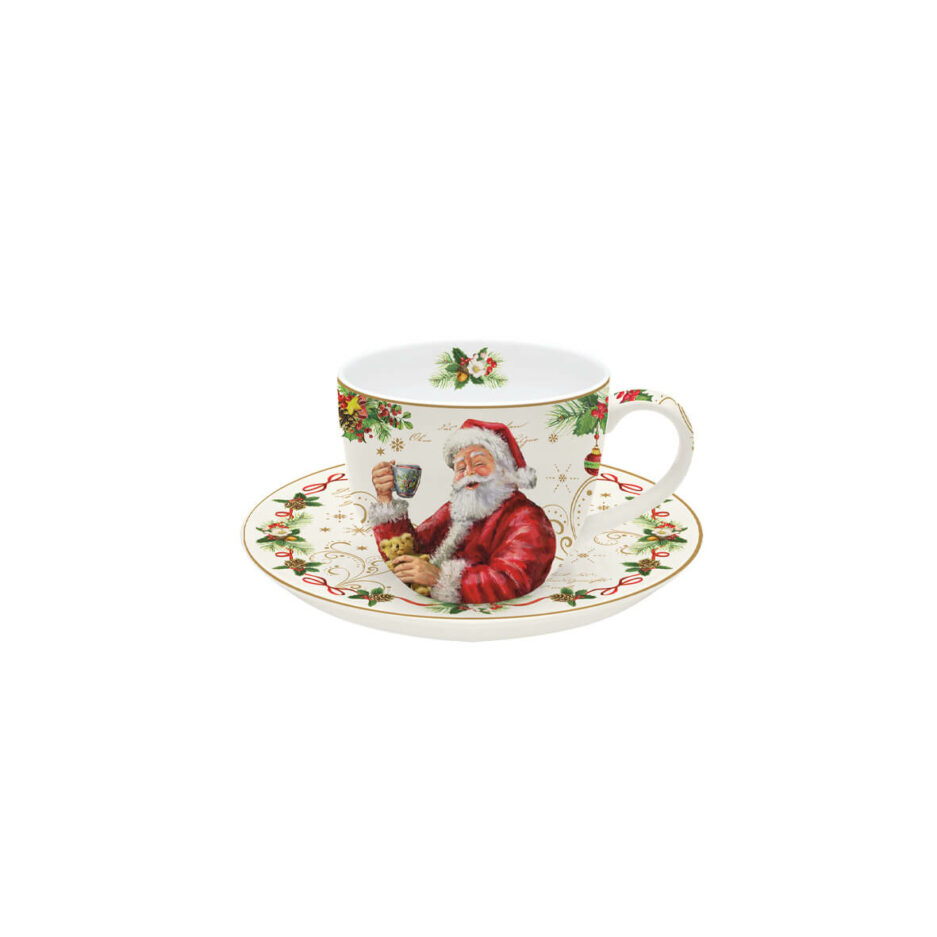 Porcelain tea cups and saucers 200 ml MAGIC CHRISTMAS