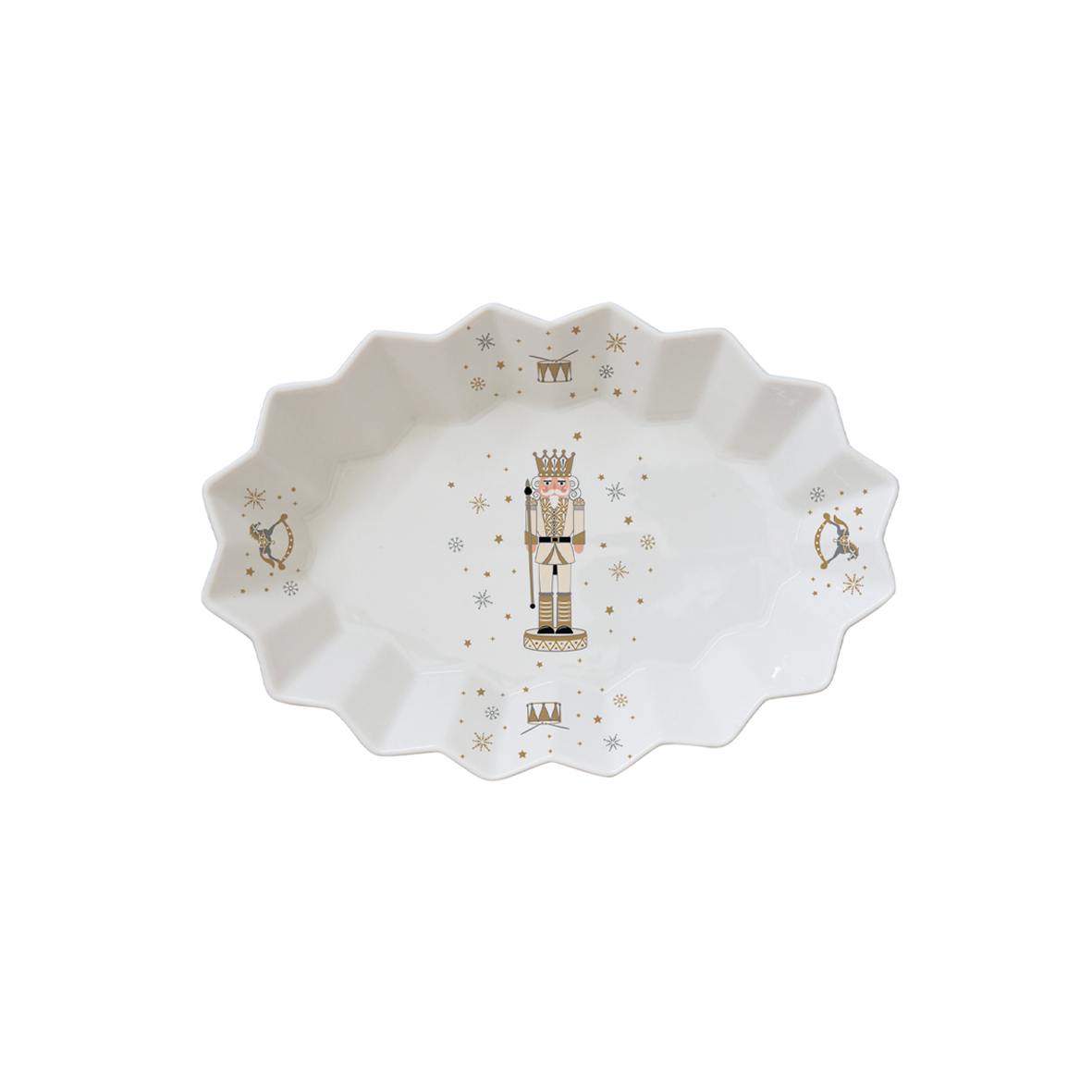 Assiette à gâteau avec pelle en porcelaine 25 x 17 x h 4,5 cm ROYAL NUTCRACKER