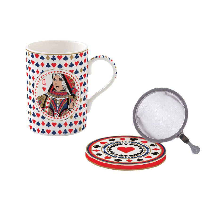 Mug 350 ml with lid and metal infuser CASINO ROYALE