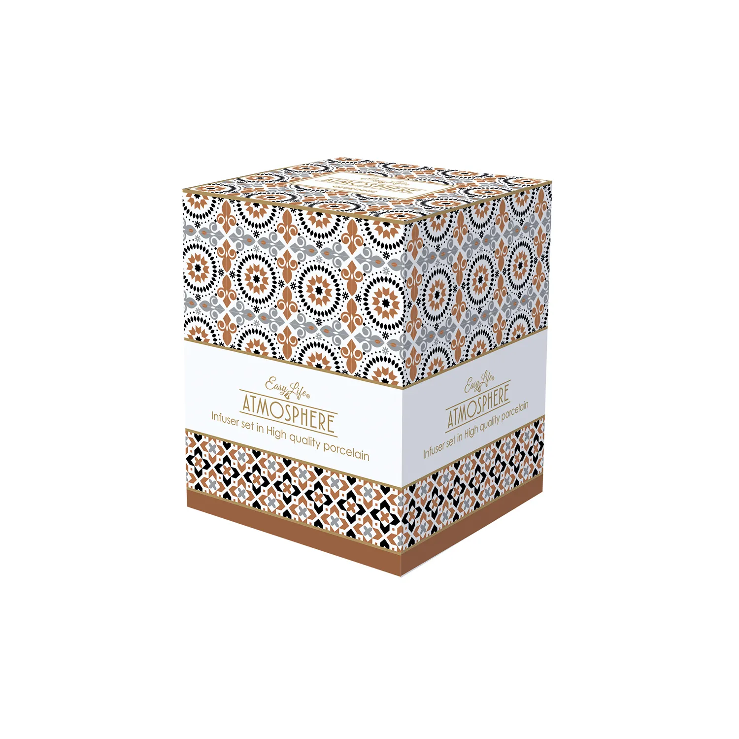 Alternative view of Tazza e sottobicchiere in porcellana con infusiera in metallo 350 ml GEOETHNIC