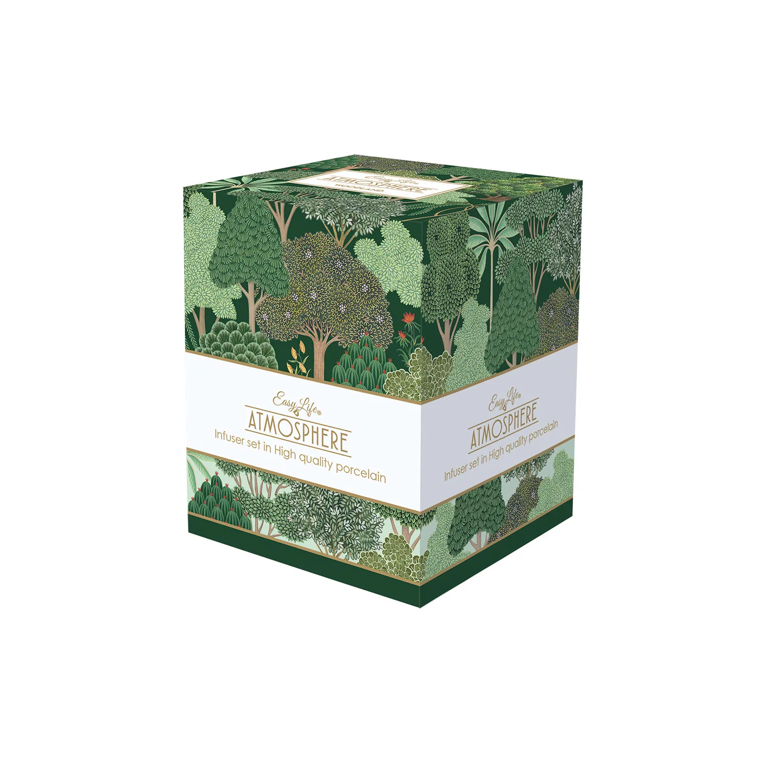 Alternative view of Mug e sottobicchiere in porcellana con infusiera in metallo 350 ml WOODLAND