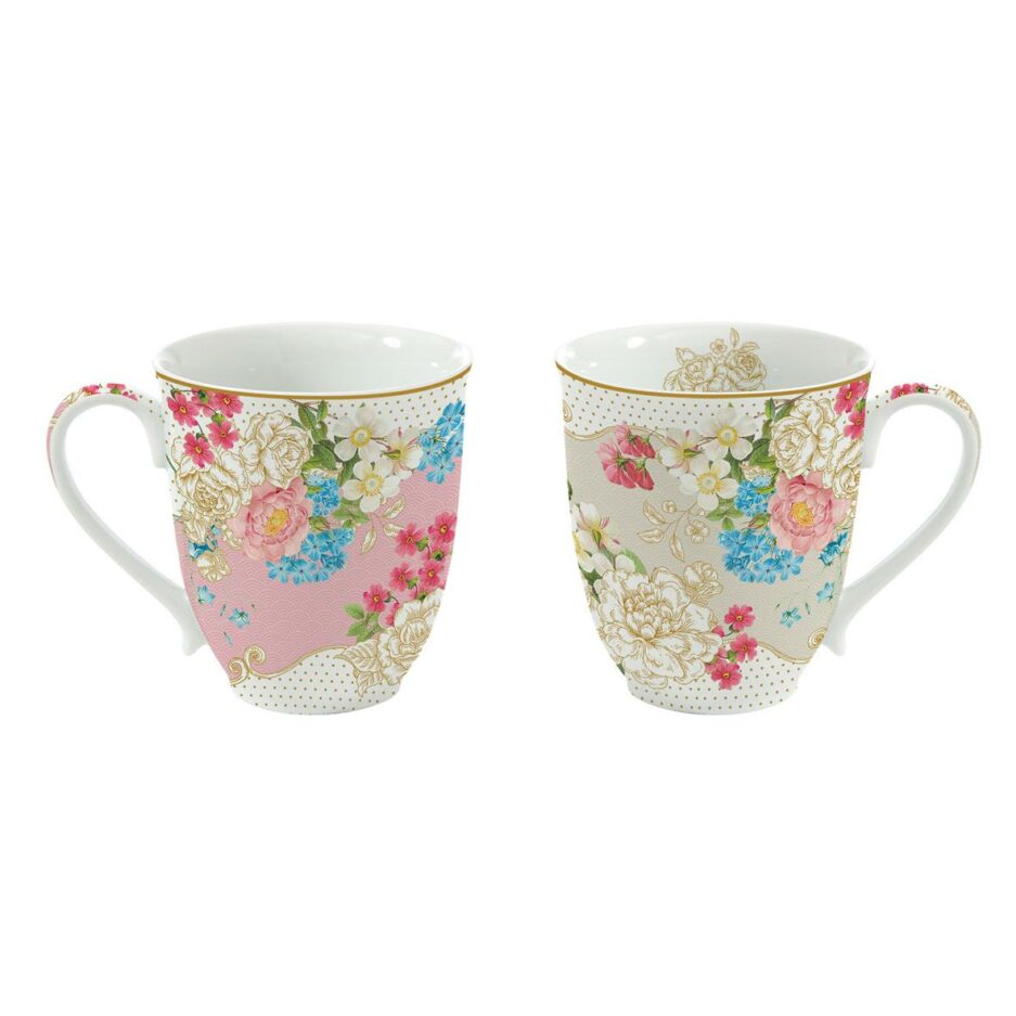 Coffret de 2 mugs en porcelaine de 300 ml chacun, dans une boîte cadeau PRINTEMP