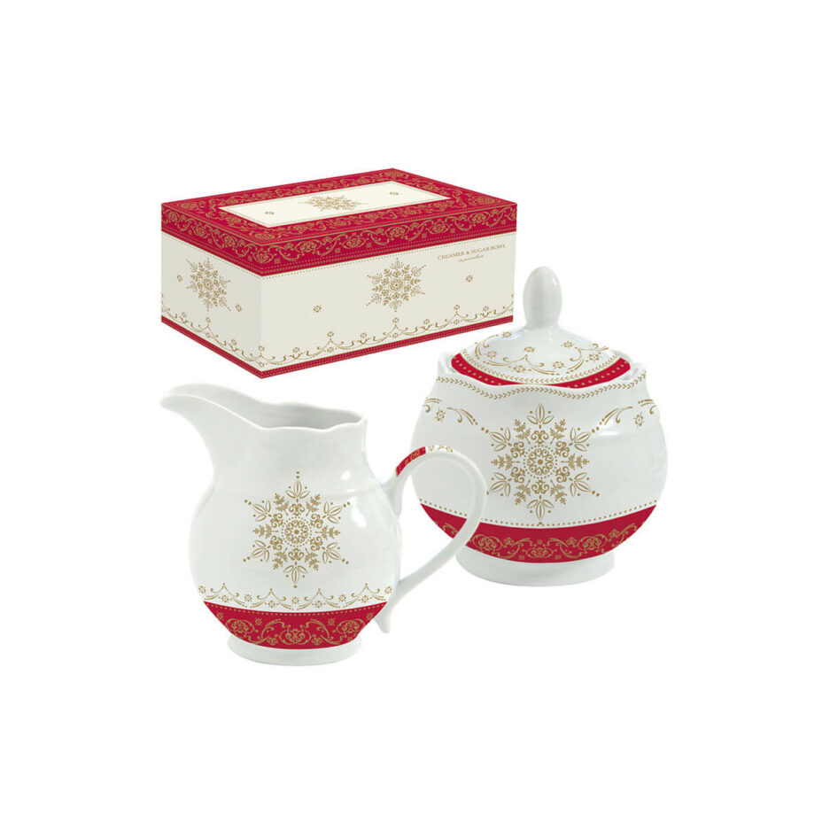 Creamer and sugar bowl in porcelain
