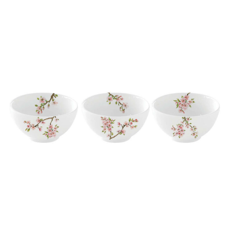 Set 3 pcs round bowls in porcelain Ø9,5 cm SAKURA