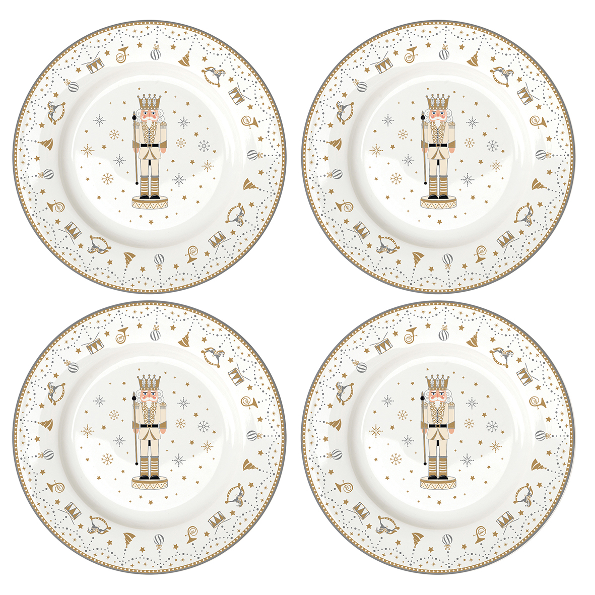 Set de 4 assiettes à dessert en porcelaine Ø 19 cm ROYAL NUTCRACKER