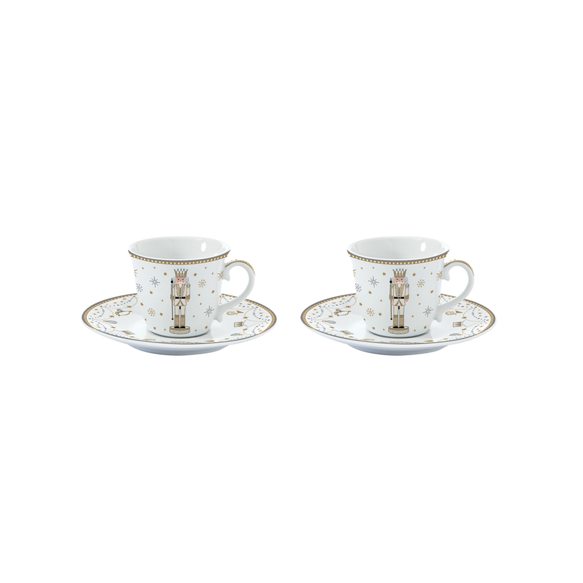 Ensemble de 2 tasses à café avec soucoupe en porcelaine 80 ml ROYAL NUTCRACKER