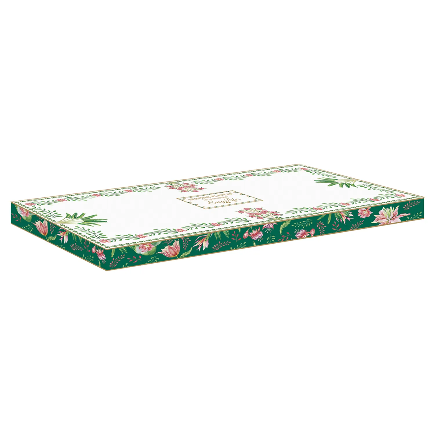 Alternative view of Rectangular serving platter in porcelain 35 x 15 cm BOTANIC CHIC