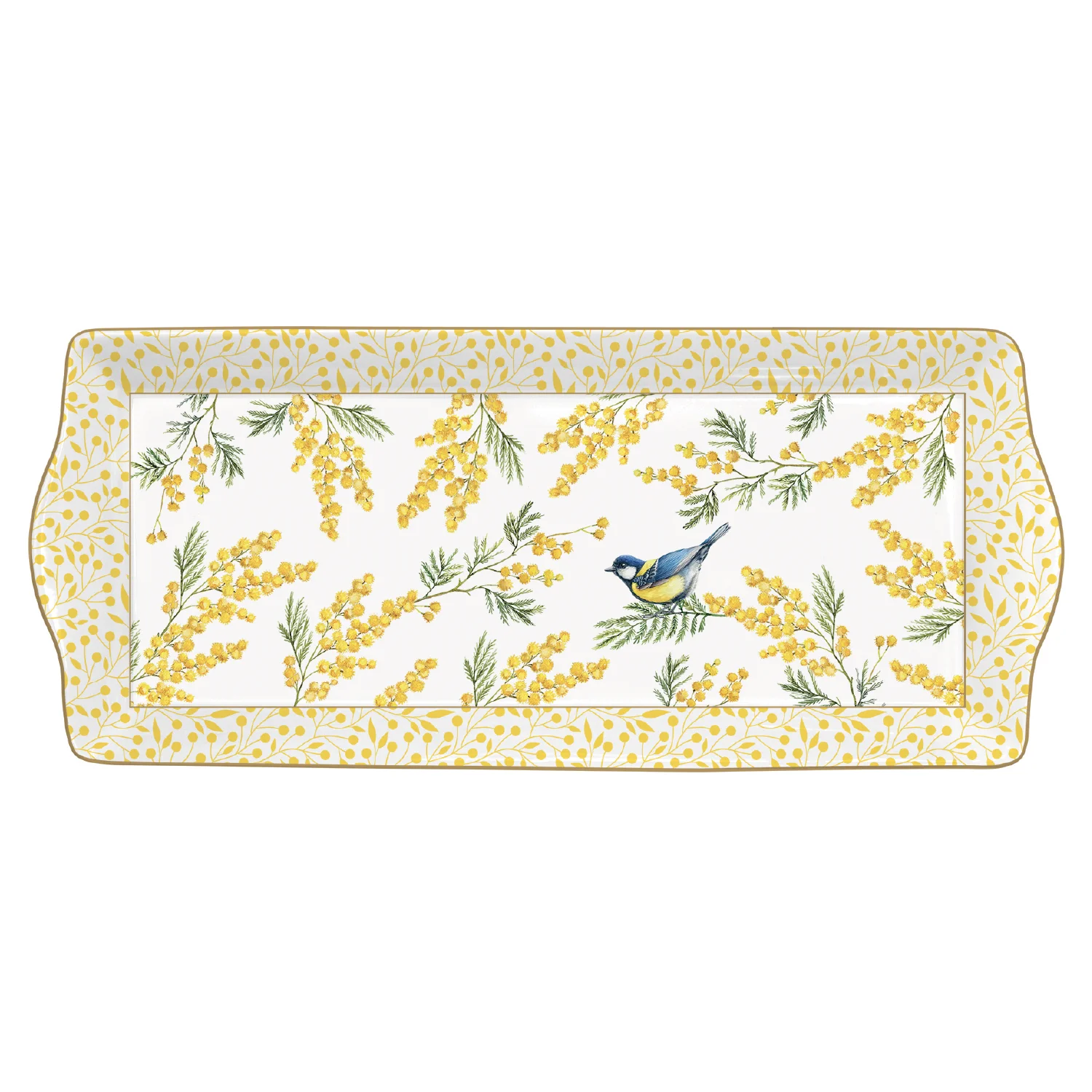 Serving platter in porcelain 35 x 15 cm MIMOSA