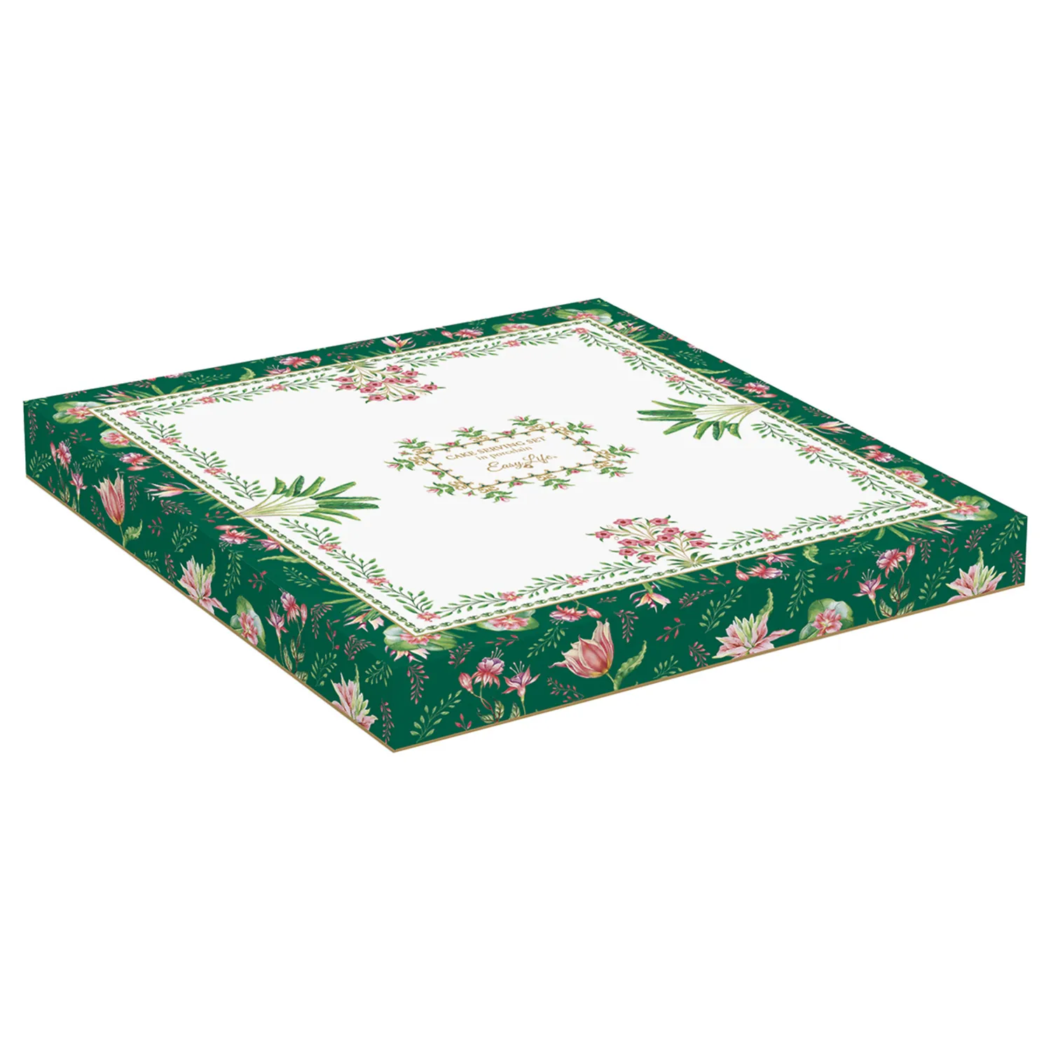 Alternative view of Cake plate with scoop in porcelain Ø 32 cm BOTANIC CHIC