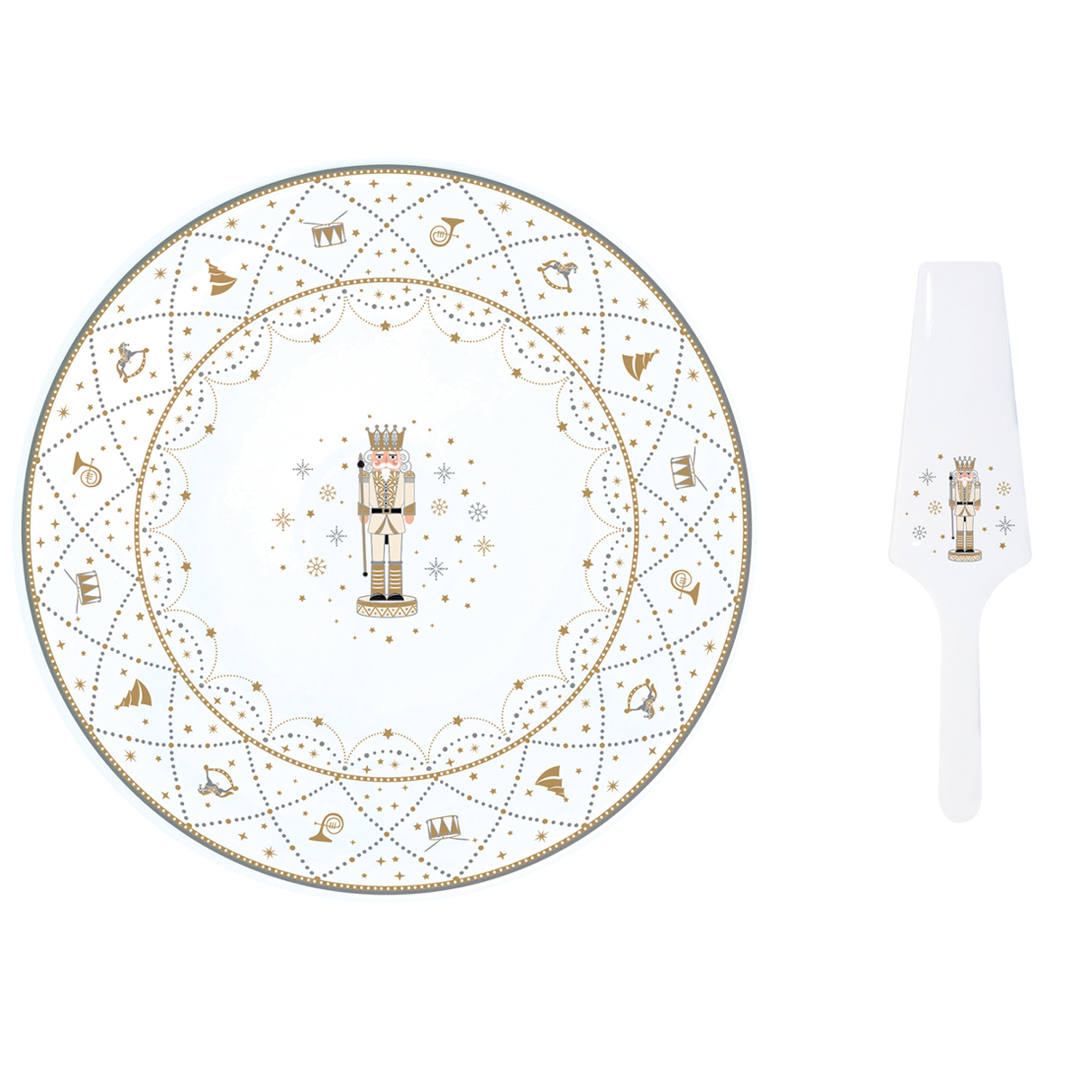 Assiette à gâteau avec pelle en porcelaine Ø 32 cm ROYAL NUTCRACKER
