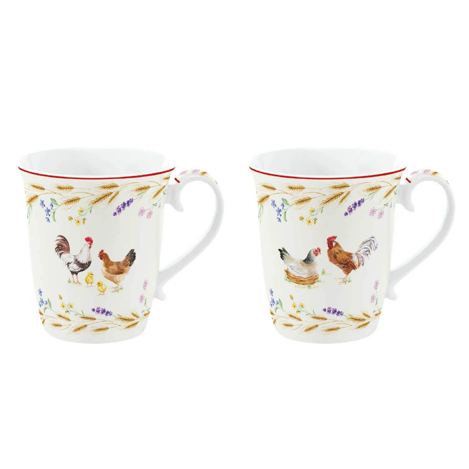 Set of 2 mugs in porcelain 275 ml COUNTRY LIFE