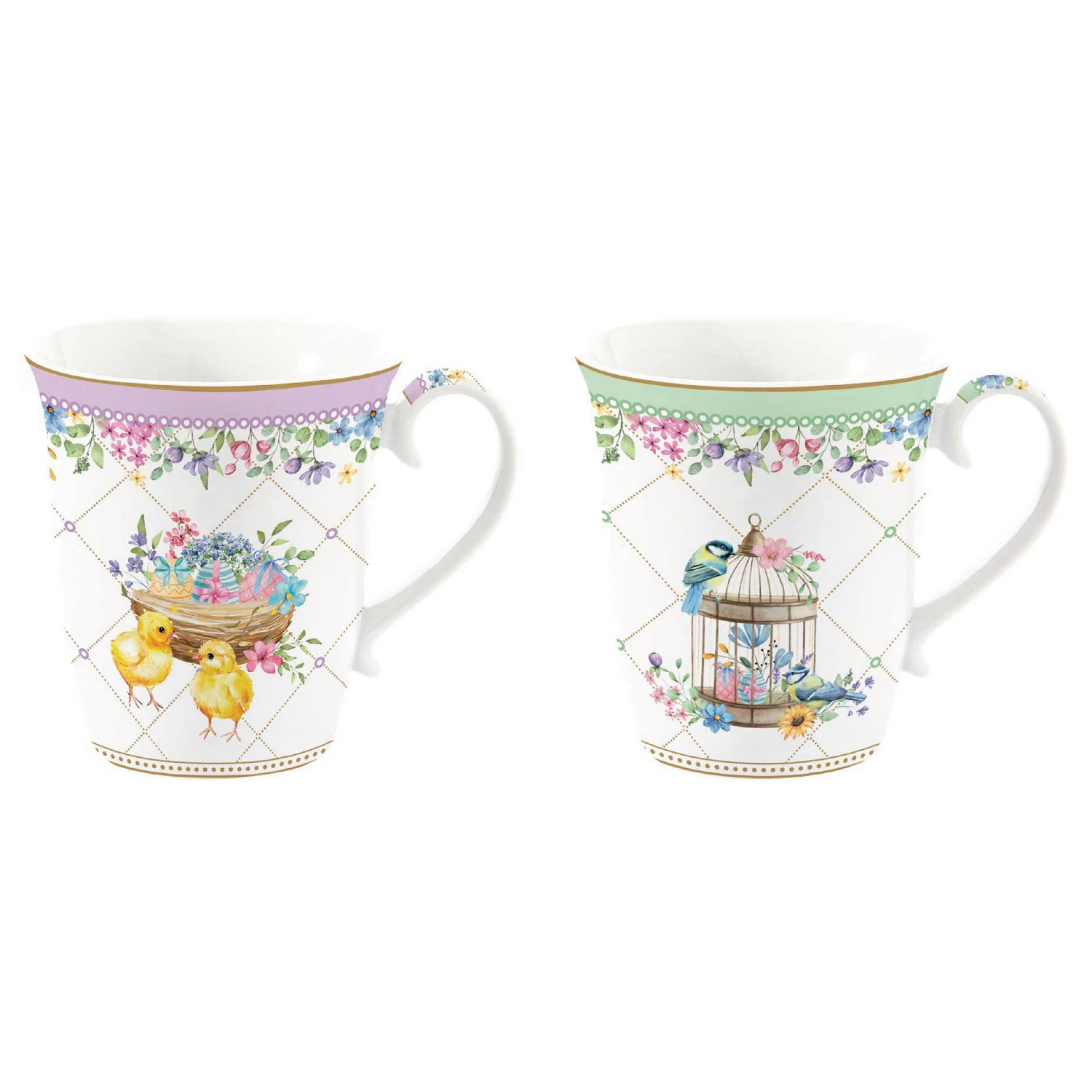Set of 2 mugs in porcelain 275 ml SPRING BLOOM