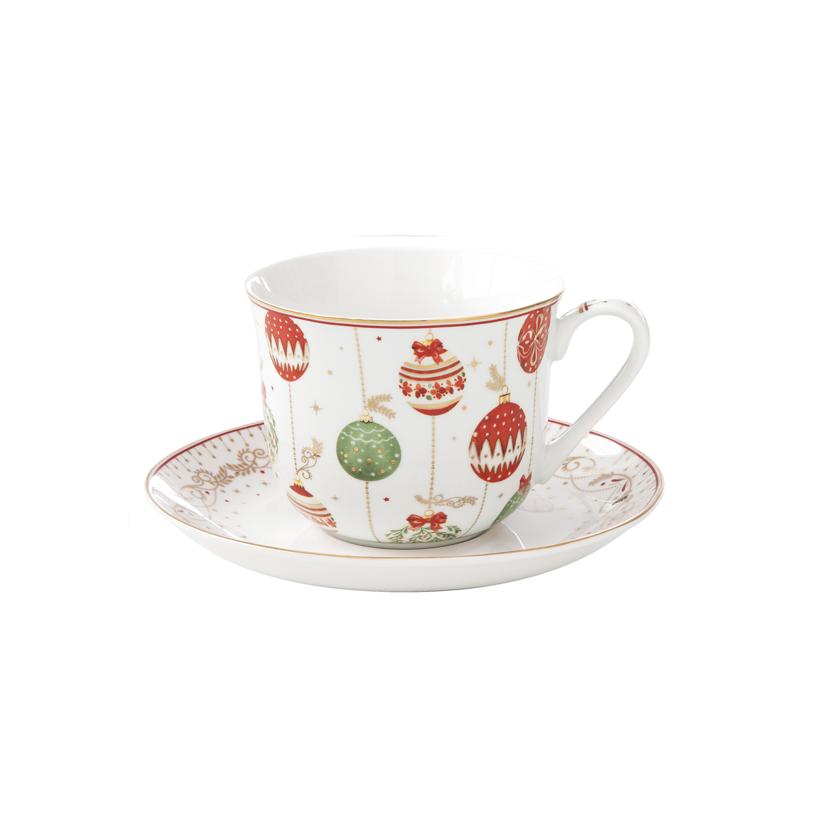 Tazza colazione con piatto in porcellana 370 ml CHRISTMAS EVE