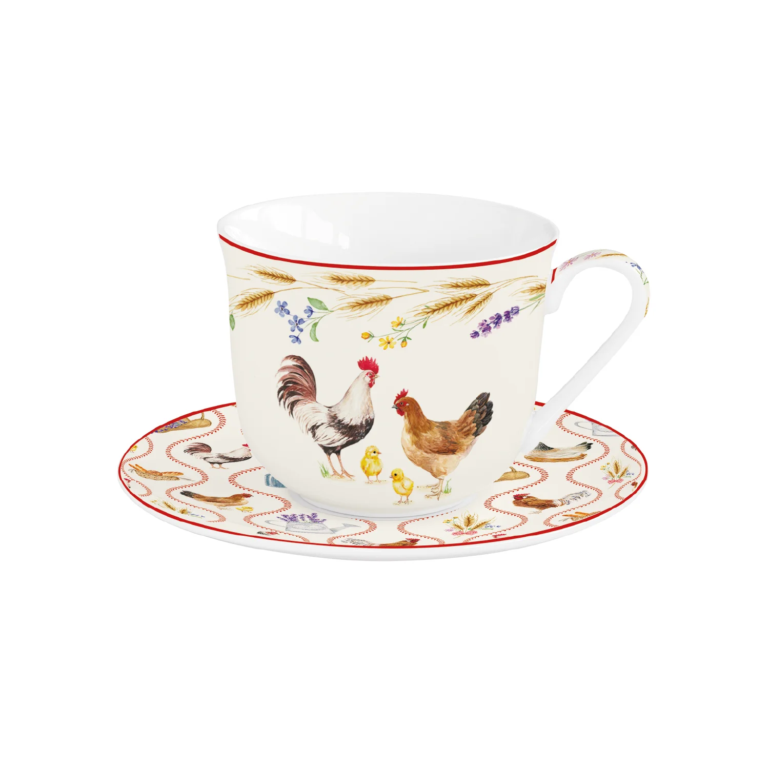 Breakfast porcelain cup with saucer 400 ml COUNTRY LIFE