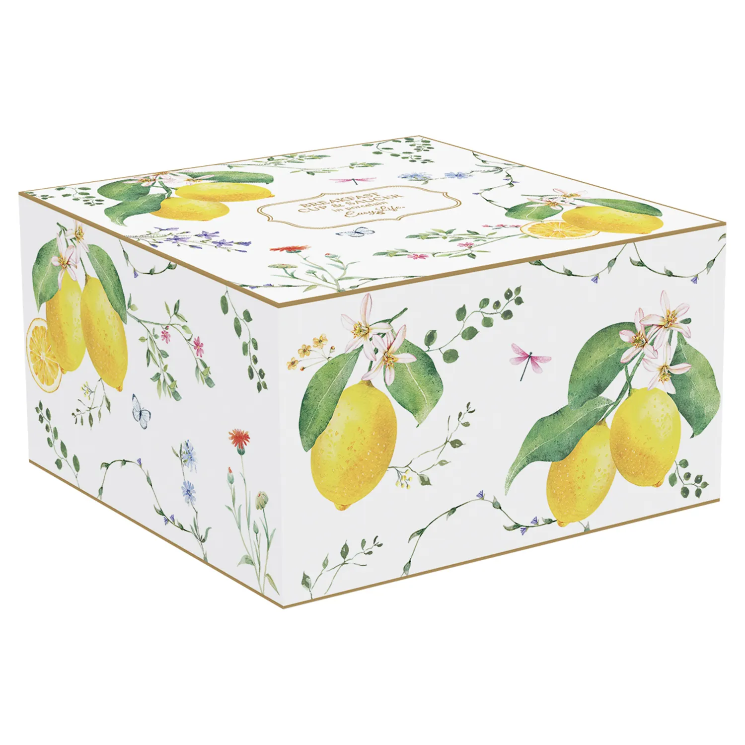 Alternative view of Breakfast porcelain cup with saucer 400 ml FLEURS ET CITRONS