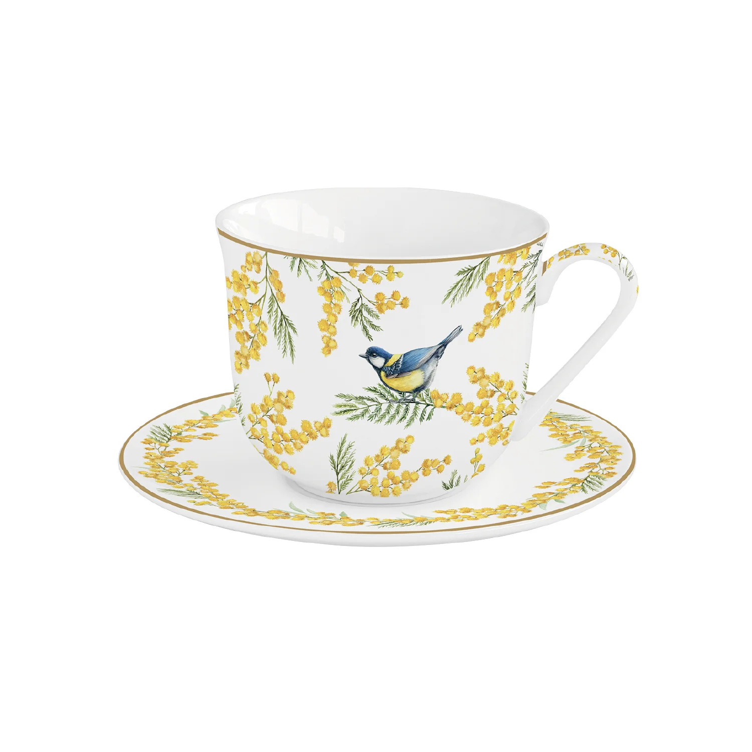 Breakfast porcelain cup with saucer 400 ml MIMOSA