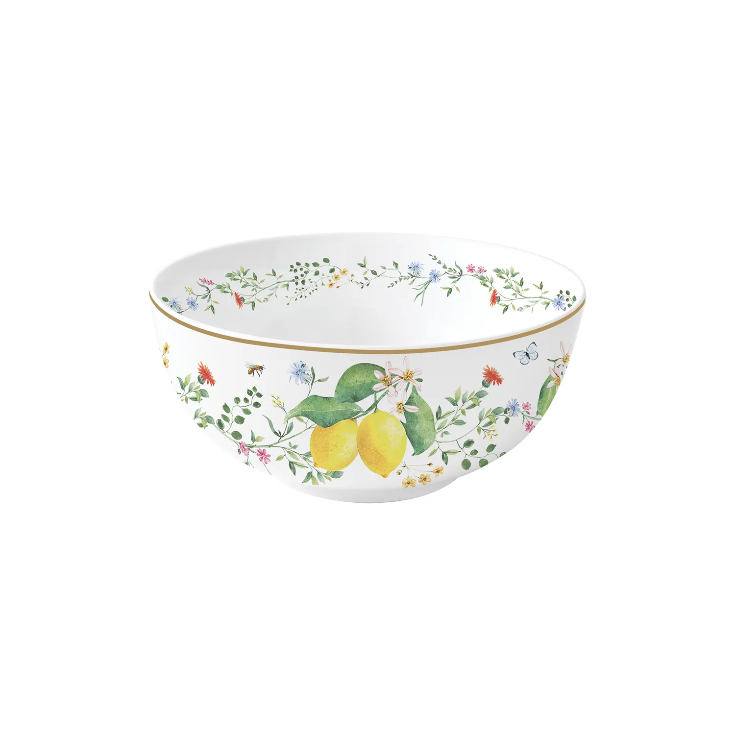 Bowl in porcelain Ø 15 cm FLEURS ET CITRONS
