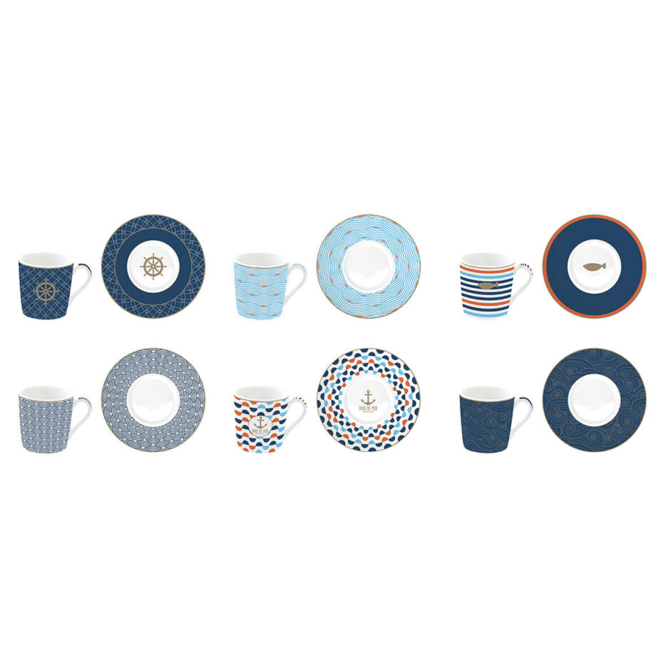 Set 6 tazzine espresso con piattini 100 ml BORD DE MER