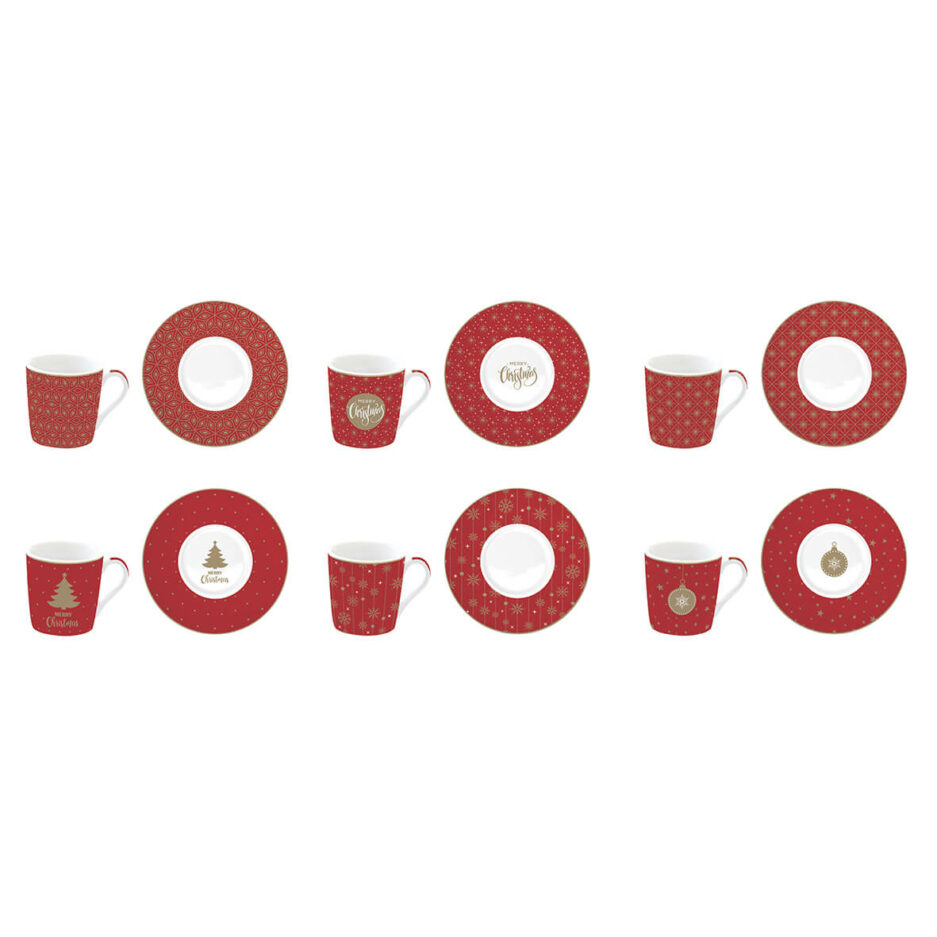 Set 6 tazzine espresso con piattini 100ml CHRISTMAS