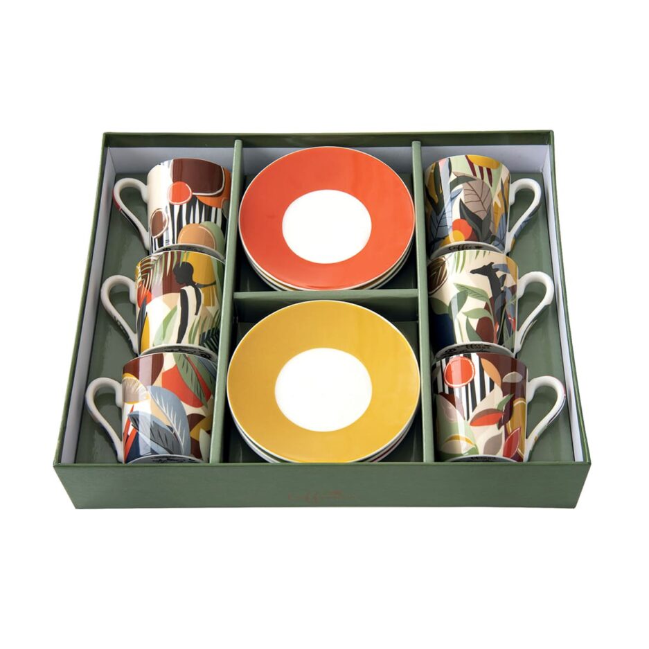 Ensemble de 6 tasses à espresso de 100 ml avec soucoupes KILIMANJARO