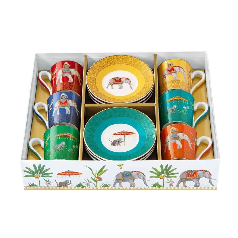 Ensemble de 6 tasses à espresso de 100 ml avec soucoupes MARAJAH