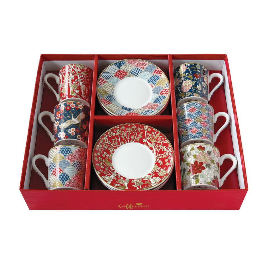 Set 6 espresso cups & saucers 100 ml OKINAWA
