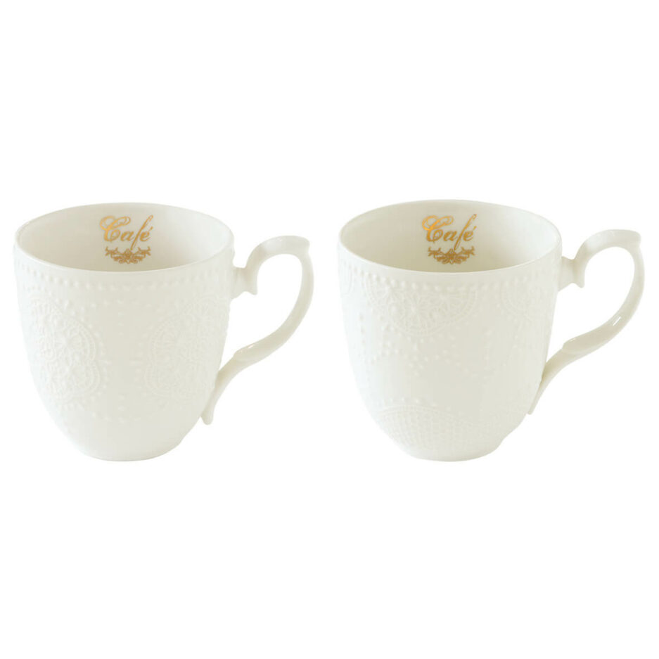 Ensemble de 2 mugs en porcelaine de 320 ml dans une boîte MAISON Café