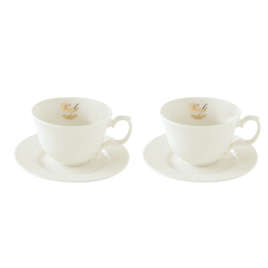 Set 2 porcelain espresso cup & saucer 120 ml in color box