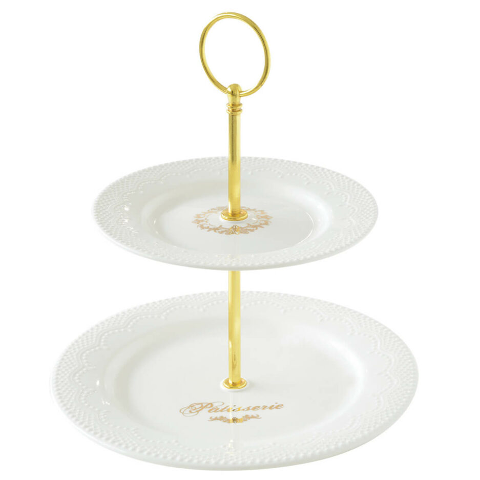 2 Tier cake plate 16/21 cm in color box
