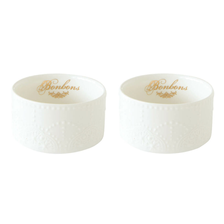Set 2 porcelain bowls Ø8,5 cm in color box