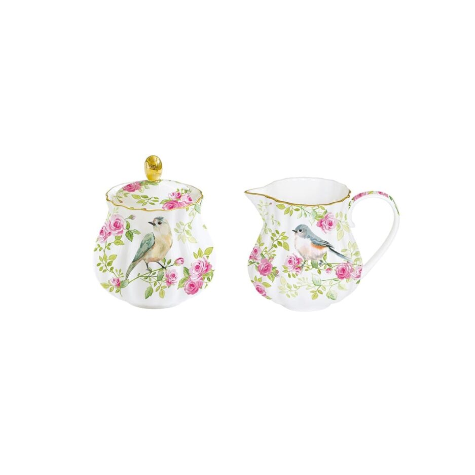 Set porcelain creamer with sugar bowl SPRING TIME