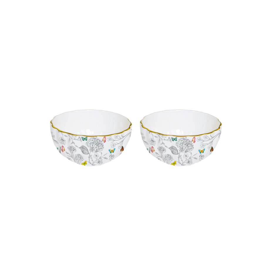 Set 2 bowls FLEURS ET PAPILLONS