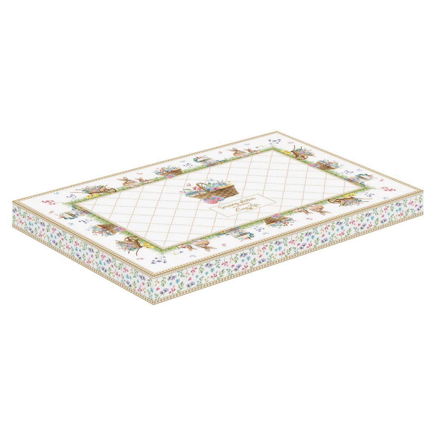 Alternative view of Serving platter in porcelain 35 x 23,5 cm SPRING BLOOM
