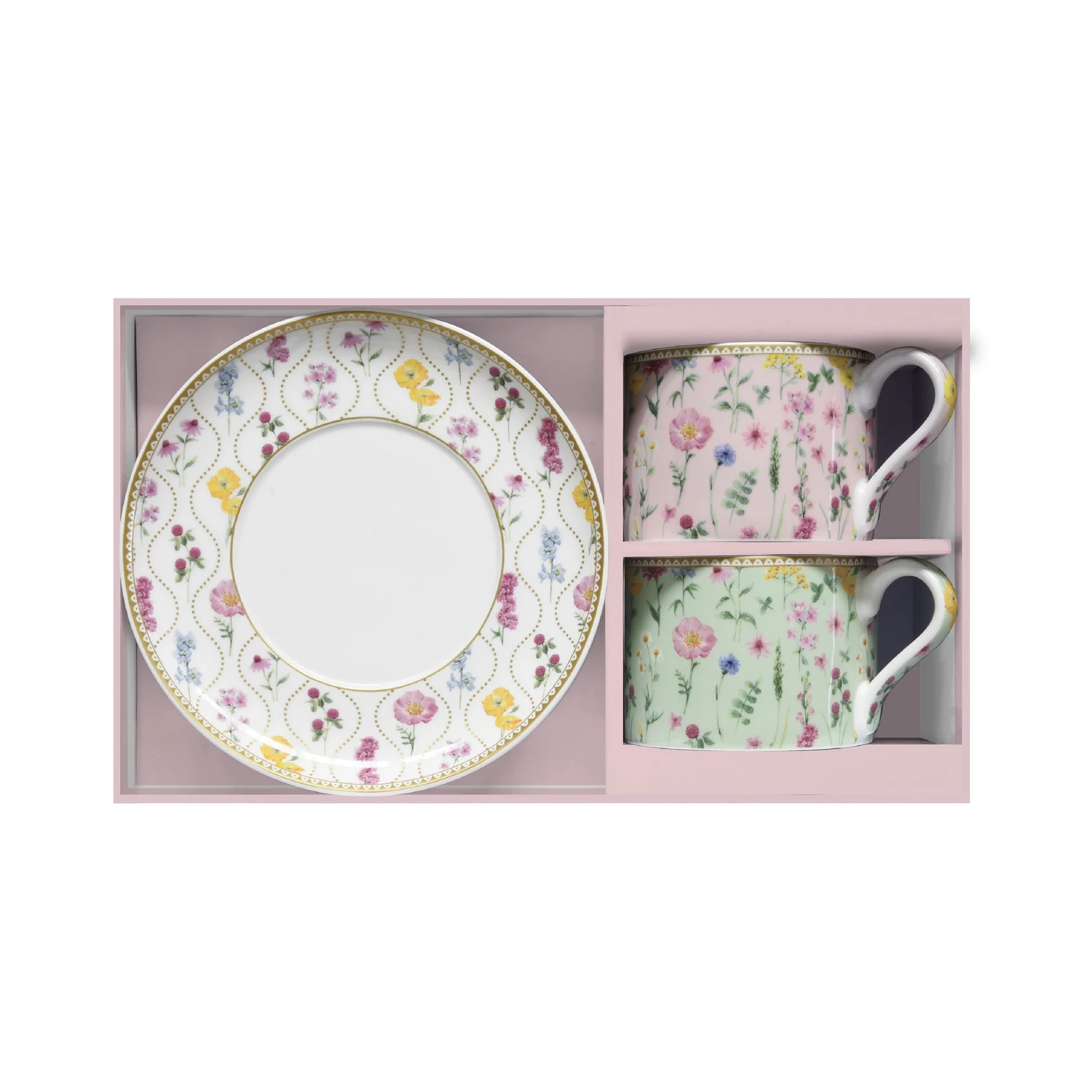 Alternative view of Set of 2 tea porcelain cups and saucers 240 ml MEADOW FLOWERS