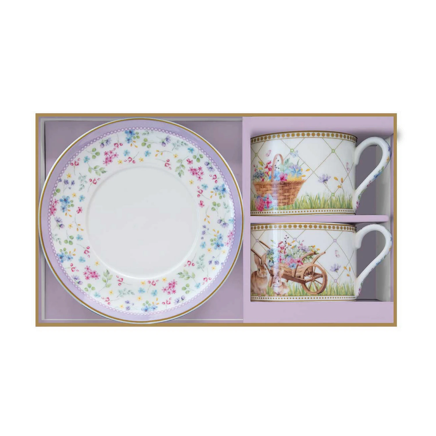 Alternative view of Set of 2 tea  porcelain cups with saucer 240 ml SPRING BLOOM