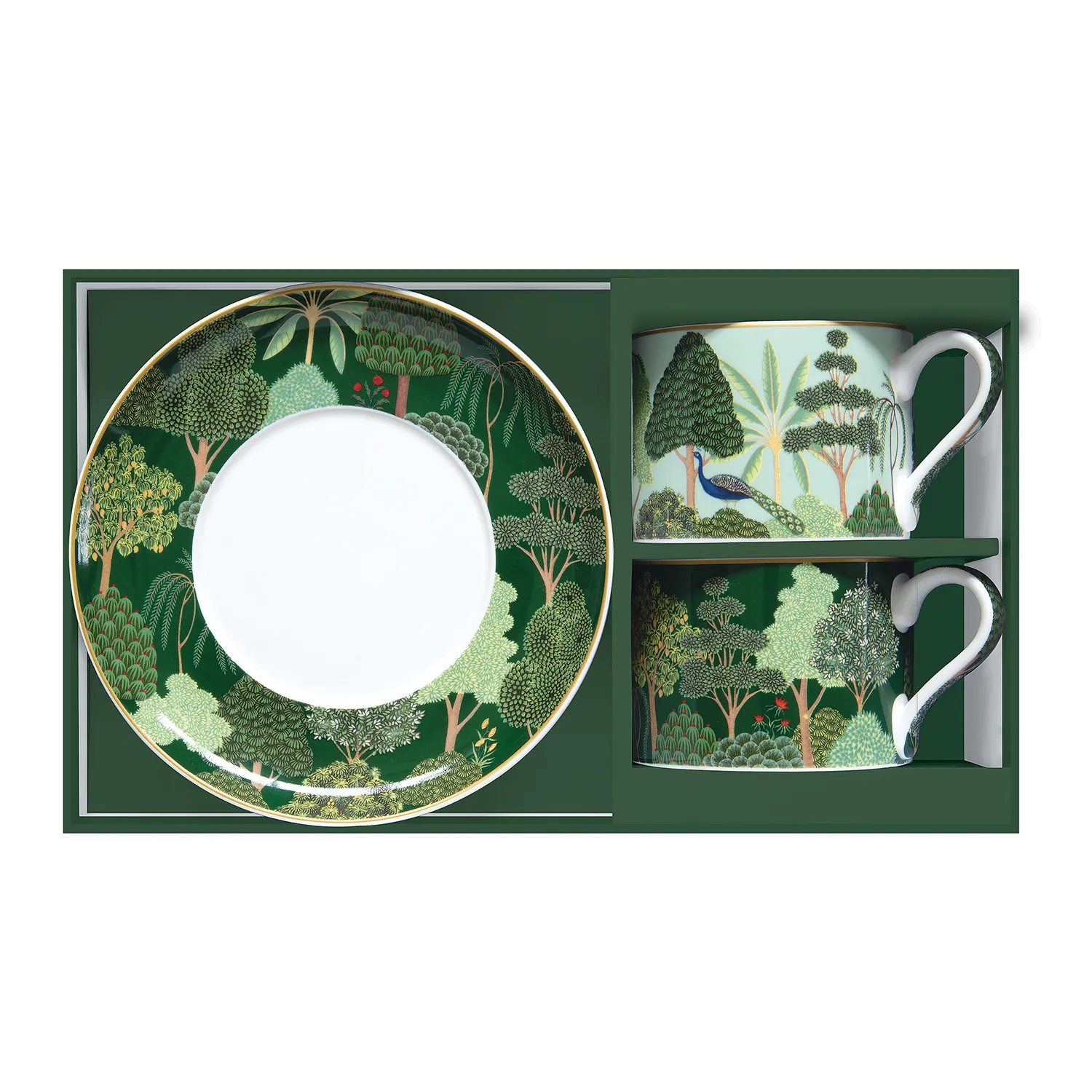Alternative view of Set 2 tazze con piattino in porcellana 240 ml WOODLAND