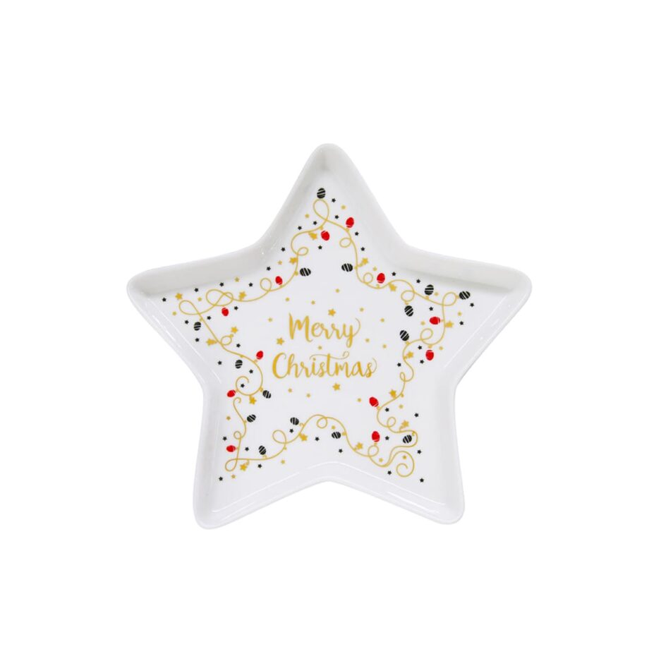 Assiette en forme d'étoile MERRY CHRISTMAS STAR