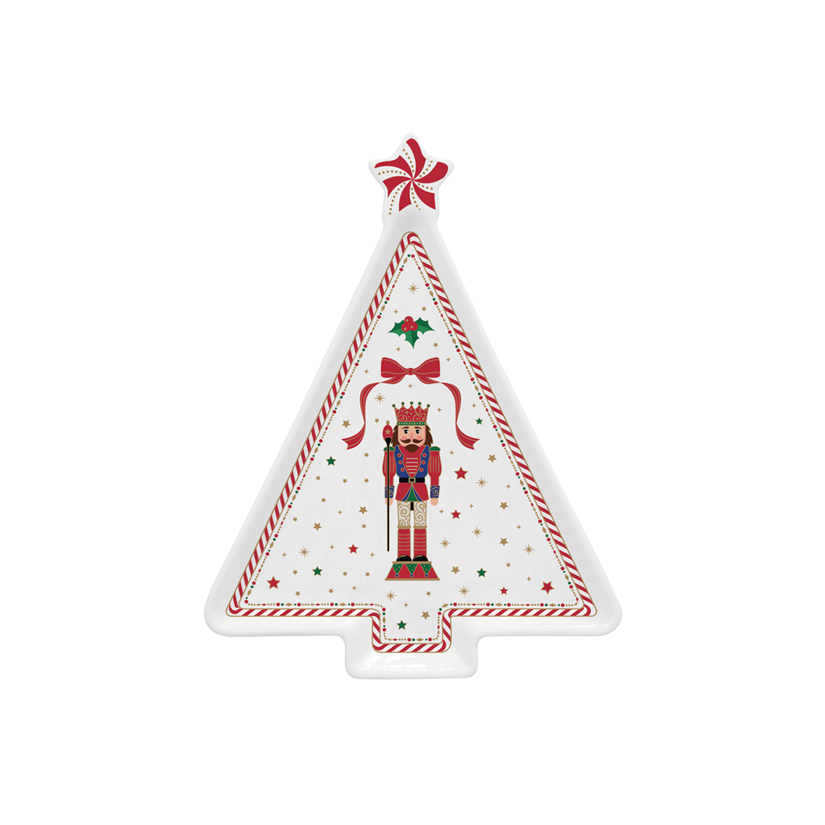 Piatto ad albero di Natale 21 x 16 cm NUTCRACKER TWIST