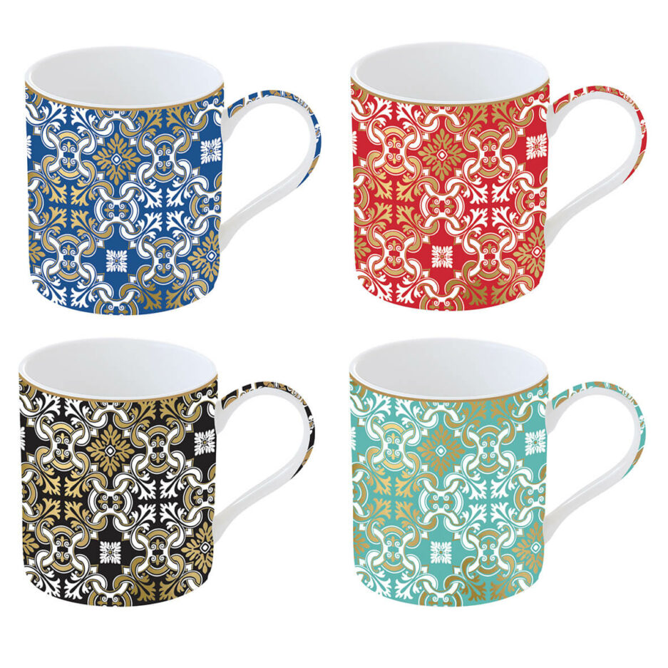 Tasse avec décors assortis Deco CHIC DAMASK