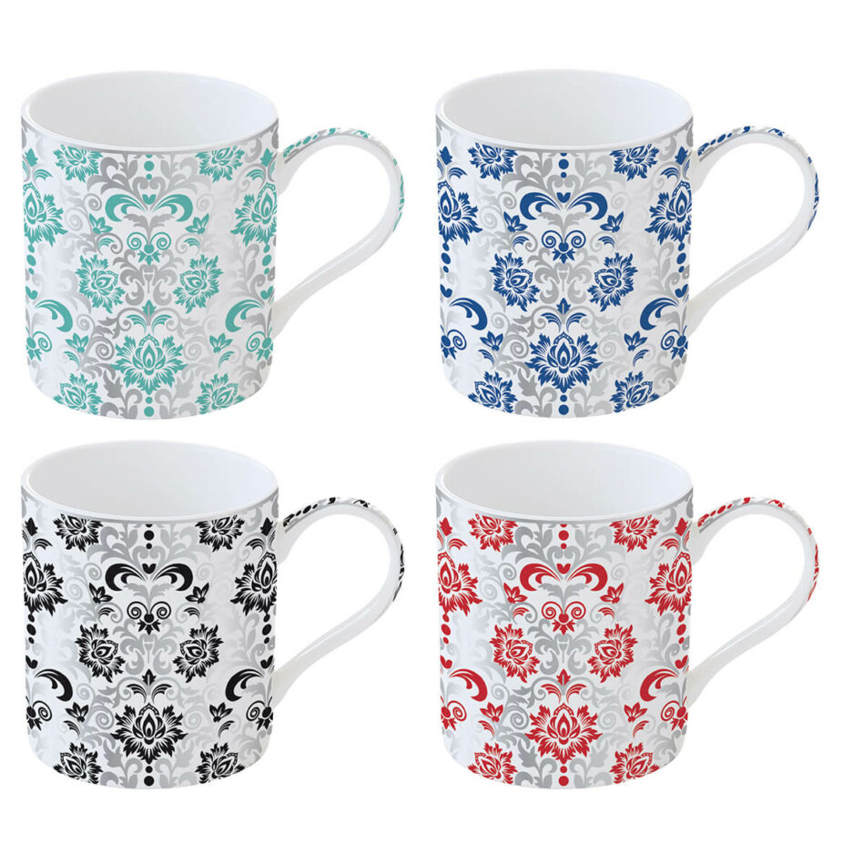 Porcelain mug 350 ml assorted decorations ROCOCO