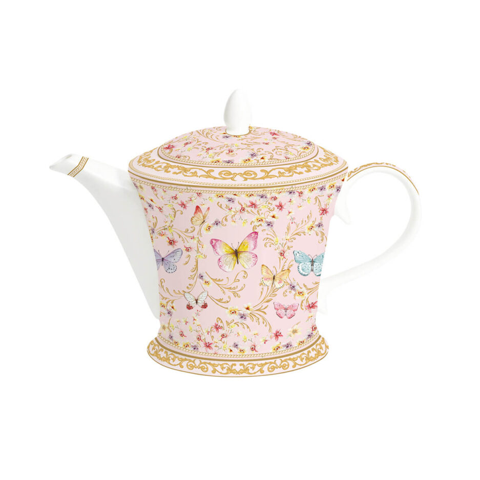 Bone China 1 Lt teapot MAJESTIC BUTTERFLIES