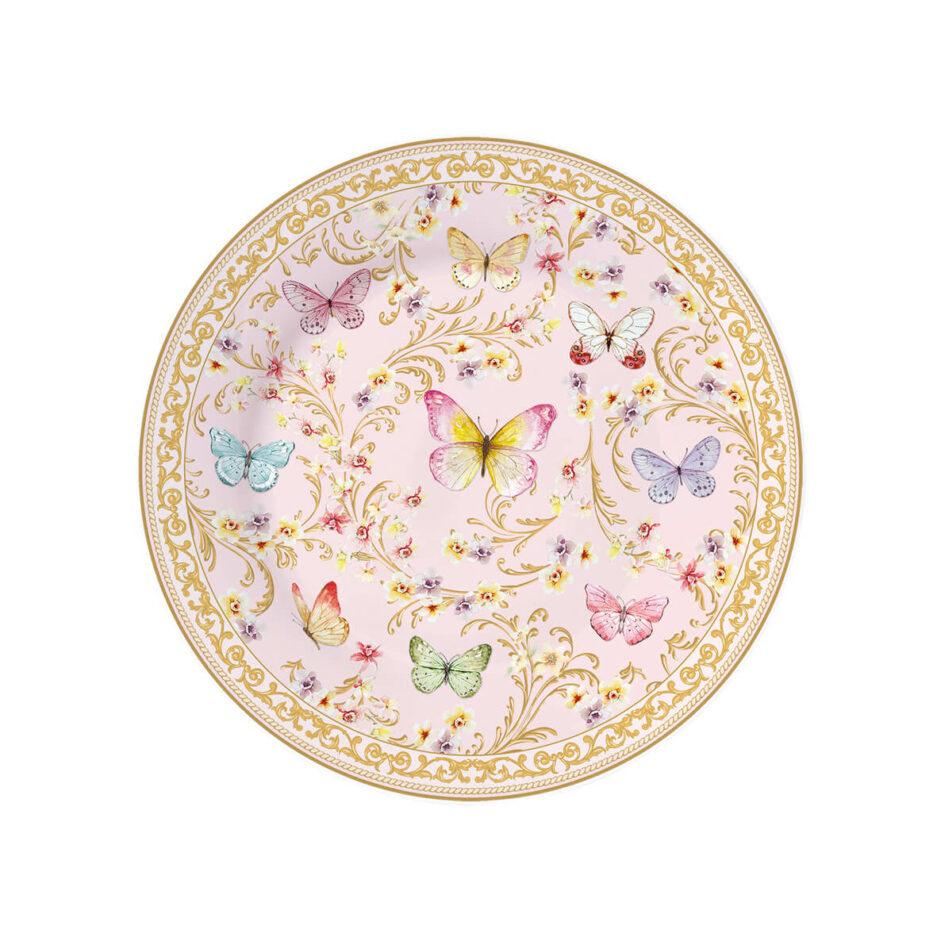 Side plates Ø 19 cm in Bone China MAJESTIC BUTTERFLIES